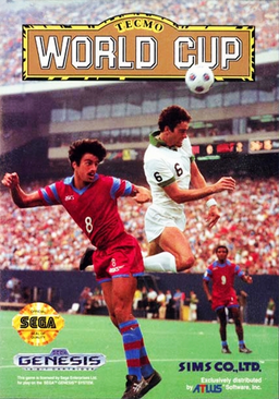 Tecmo World Cup '92 box art for Sega Mega Drive